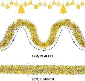 img 3 attached to 🎄 Shimmering Waydress 39.4 Feet Christmas Tinsel Garland: Sparkling Metallic Twist for Festive Tree Decor, Indoor & Outdoor Party Supplies (Stylish Gold)