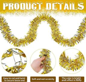 img 2 attached to 🎄 Shimmering Waydress 39.4 Feet Christmas Tinsel Garland: Sparkling Metallic Twist for Festive Tree Decor, Indoor & Outdoor Party Supplies (Stylish Gold)