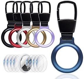 img 3 attached to Pylon Blue 4 Pack Apple Air Tags Holder Silicone With 2 TPU Protective Magnetic Air Tag Tracker Case Compatible With Apple Air Tags Key Ring Airtag Key Ring Keychain Air Tag Accessories Keychain GPS, Finders & Accessories
