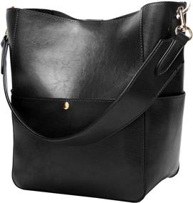 img 4 attached to Stylish and Spacious Designer Leather Shoulder Crossbody Handbags & Wallets for Women - Perfect for Satchels