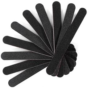 img 4 attached to 💅 Double Sided 100 180 Grit Nail File Emery Board for Gel Acrylic Dip Black Nail Buffering - Set of 10 Professional Manicure Pedicure Tools for Home and Salon Use