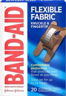 🩹 johnson & johnson band-aid adhesive bandages, knuckle and fingertip, 20 count логотип