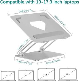 img 2 attached to 🔝 Топовая подставка TopMate для ноутбука на стол - серебряный, складной подъемник с возможностью регулировки высоты и угла наклона, вентилируемый алюминиевый держатель для ноутбуков/ MacBook от 10 до 17,3 дюйма.