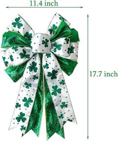 img 3 attached to 🍀 LOKESI Glitter Green Clovers St. Patrick's Day Wreath Bow - Large Shamrock Bow for St Patricks Day DIY Indoor Outdoor Decoration - Irish Holiday Shamrock Bow Ornaments