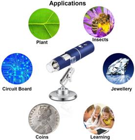 img 2 attached to 🔬 Portable Wireless Digital Microscope Handheld USB Magnification Microscope Camera 50-1000X Zoom 1080P Mini WiFi Microscope Pocket Microscope 8 LED for Android Phone Tablet Windows Mac (Blue)