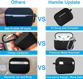 img 1 attached to 🎧 Чехол для AirPods Pro из силикона Hamile: защитный кожух с ударопрочным дизайном и карабином - совместим с зарядным кейсом для Apple AirPods Pro 2019, черный.