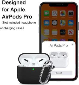 img 3 attached to 🎧 Чехол для AirPods Pro из силикона Hamile: защитный кожух с ударопрочным дизайном и карабином - совместим с зарядным кейсом для Apple AirPods Pro 2019, черный.