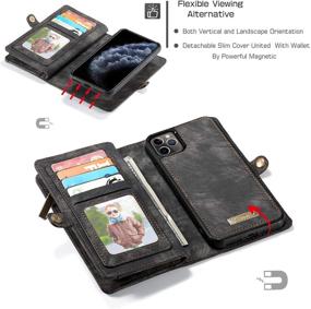 img 2 attached to 📱 Versatile iPhone 11 Pro Max Wallet Case: Zttopo 2-in-1 Leather Zipper Detachable Magnetic Case with 11 Card Slots, Money Pocket, and Screen Protector - Perfect for iPhone 11 Max 6.5 Inch!