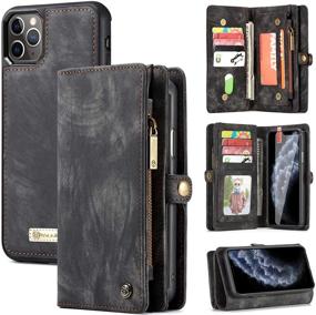 img 4 attached to 📱 Versatile iPhone 11 Pro Max Wallet Case: Zttopo 2-in-1 Leather Zipper Detachable Magnetic Case with 11 Card Slots, Money Pocket, and Screen Protector - Perfect for iPhone 11 Max 6.5 Inch!