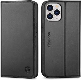 img 4 attached to 📱 SHIELDON Genuine Leather Wallet Case for iPhone 12 Pro Max 5G - Black | RFID Blocking, Card Holder, Kickstand, Shockproof | Compatible with iPhone 12 Pro Max (6.7" 2020)