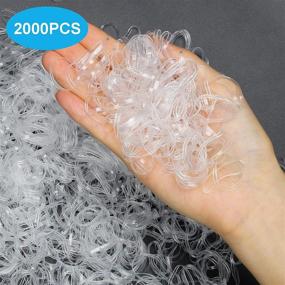 img 1 attached to 🎀 Adecco LLC Clear Elastic Hair Bands - 2000PCS Small Hair Elastics Mini Rubber Hair Ties - Disposable Elastic Hair Holder: 2mm Width, 30mm Length