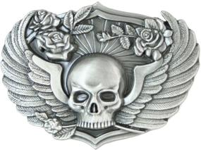 img 1 attached to Skull Wings Antiqued Belt Buckle