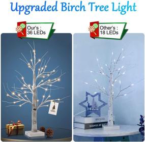 img 3 attached to 🌳 FastDeng Lighted Birch Tree - Battery Powered 2FT 36 LED, Timer Tabletop Bonsai Tree Light - Jewelry Holder Decor for Home Party Festival Wedding Decor