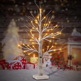 img 4 attached to 🌳 FastDeng Lighted Birch Tree - Battery Powered 2FT 36 LED, Timer Tabletop Bonsai Tree Light - Jewelry Holder Decor for Home Party Festival Wedding Decor