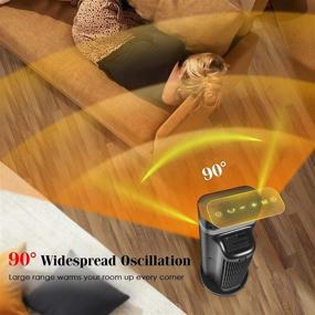 img 3 attached to 🔥 Portable Electric Space Heater with Thermostat for Indoor Use - Ideal for Office, Bedroom, and Small Spaces
