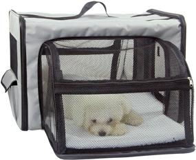 img 3 attached to 🐶 Pet Life Capacious Dual-Expandable Wire Folding Lightweight Collapsible Travel Pet Dog Crate: The Ultimate Portable Solution for Traveling with Your Loyal Furry Friend