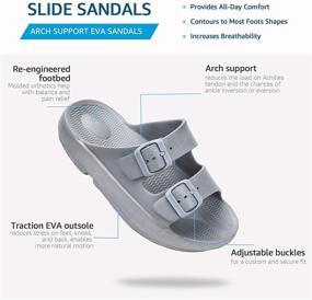 img 3 attached to 👞 Top-notch STQ Support Sandals: Double Buckle Men's Shoes and Athletic Footwear
