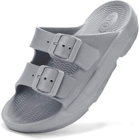img 4 attached to 👞 Top-notch STQ Support Sandals: Double Buckle Men's Shoes and Athletic Footwear