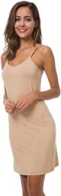 img 1 attached to 👗 Effortless Comfort: EaseWay Women's Basic Adjustable Spaghetti Strap Cami Under Mini Dress