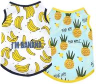 yikeyo set of 2 small dog clothes for summer - hawaiian shirt for boy and girl dogs - pet puppy tshirts with cute fruit banana pineapple patterns - ideal for chihuahua, yorkie - stylish outfits логотип