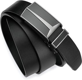 img 3 attached to DEYACE Adjustable Men's Vegetable Leather Ratchet Belts - Enhanced Accessories