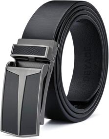 img 4 attached to DEYACE Adjustable Men's Vegetable Leather Ratchet Belts - Enhanced Accessories