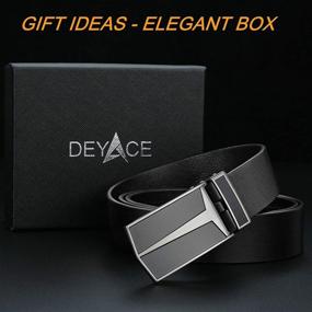 img 1 attached to DEYACE Adjustable Men's Vegetable Leather Ratchet Belts - Enhanced Accessories