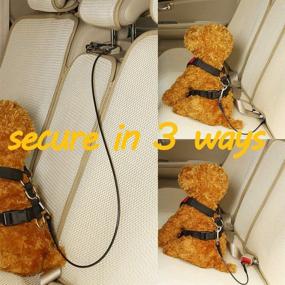 img 3 attached to ACBungji Car Pet Seat Safety Belt: Heavy Duty Harness with No-Chew Leash & Stainless Steel Latch Buckle for Small, Medium, and Large Cats and Dogs - Including Coated Isofix Connector