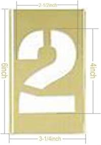 img 2 attached to 🔢 4-inch Interlocking Numbers Stencils - Deezio Curb Stencil Kit for Address Painting (15 Piece Set), Brass Material for Enhanced Durability