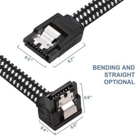 img 1 attached to 🔌 DanYee Nylon Braided SATA III Cable (3 Packs Black) - 6Gbps Straight Data Cable with Locking Latch, 18 Inch - Compatible for HDD, SSD, CD Driver & Writer