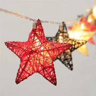 🌟 indoor battery operated star string lights with 15 warm white led cotton twine stars - perfect bedroom, wedding, party, and christmas decorative lighting логотип