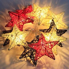 img 3 attached to 🌟 Indoor Battery Operated Star String Lights with 15 Warm White LED Cotton Twine Stars - Perfect Bedroom, Wedding, Party, and Christmas Decorative Lighting