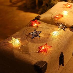 img 2 attached to 🌟 Indoor Battery Operated Star String Lights with 15 Warm White LED Cotton Twine Stars - Perfect Bedroom, Wedding, Party, and Christmas Decorative Lighting