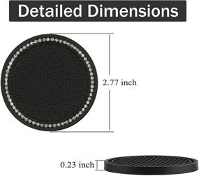 img 3 attached to JUSTTOP Universal Rhinestone Interior Accessories Black