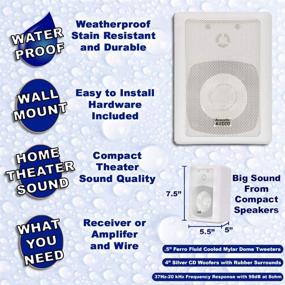 img 2 attached to 🔊 Powerful Indoor Outdoor Speakers: Acoustic Audio 151W - 600 Watt White Pair