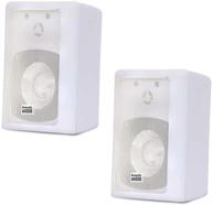 🔊 powerful indoor outdoor speakers: acoustic audio 151w - 600 watt white pair logo