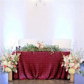 img 4 attached to 🍷 Burgundy Rectangular Sequin Tablecloth - 60X102 Inch