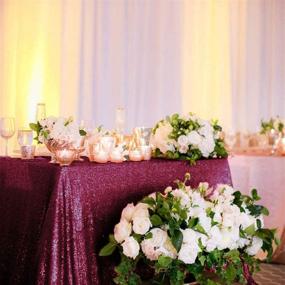 img 3 attached to 🍷 Burgundy Rectangular Sequin Tablecloth - 60X102 Inch