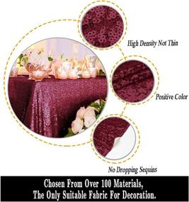 img 2 attached to 🍷 Burgundy Rectangular Sequin Tablecloth - 60X102 Inch