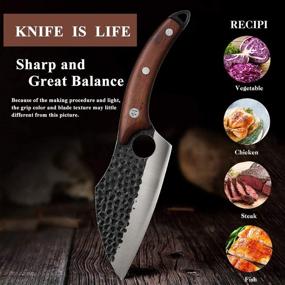 img 2 attached to Versatile Kitchen and Camping Knives Set: The Pot Knife Viking Knives, Butcher Knives Japanese Chef Knife, Boning Knife, Japan Husk Meat Cleaver - Ideal for Men