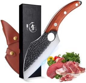 img 4 attached to Versatile Kitchen and Camping Knives Set: The Pot Knife Viking Knives, Butcher Knives Japanese Chef Knife, Boning Knife, Japan Husk Meat Cleaver - Ideal for Men