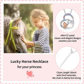 img 1 attached to JOGDIAM Horse Necklace: Ideal Christmas & Birthday Gifts for Girls 🐎 - Lucky Heart Pendant Jewelry - Perfect for Daughters, Granddaughters, and Nieces