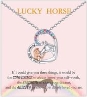 jogdiam horse necklace: ideal christmas & birthday gifts for girls 🐎 - lucky heart pendant jewelry - perfect for daughters, granddaughters, and nieces logo