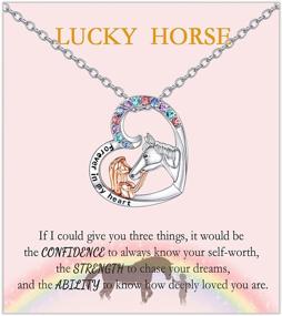 img 4 attached to JOGDIAM Horse Necklace: Ideal Christmas & Birthday Gifts for Girls 🐎 - Lucky Heart Pendant Jewelry - Perfect for Daughters, Granddaughters, and Nieces