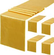 🌟 enhance your special occasions with a luxurious set of 5 gold satin silky table runners – perfect for weddings, receptions, parties, birthdays, banquets, and thanksgiving decorations! логотип