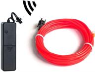 🔴 maxlax el wire bright red: sound activated/constant light/slow flash 9ft neon lights wire for diy decoration logo