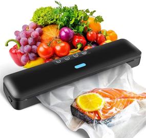 img 4 attached to 🔒 Automatic Food Vacuum Sealer Machine with Built-in Cutter, Dry and Moist Modes LED Indicator Lights, Suction Hose for Jars and Containers, Food Preservation - Includes 15 Pack Vacuum Sealer Bags