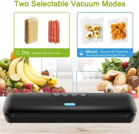 img 3 attached to 🔒 Automatic Food Vacuum Sealer Machine with Built-in Cutter, Dry and Moist Modes LED Indicator Lights, Suction Hose for Jars and Containers, Food Preservation - Includes 15 Pack Vacuum Sealer Bags