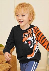 img 2 attached to Dinosaur Sweatshirts Cotton Toddler Pullover Boys' Clothing