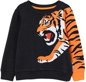 img 4 attached to Dinosaur Sweatshirts Cotton Toddler Pullover Boys' Clothing